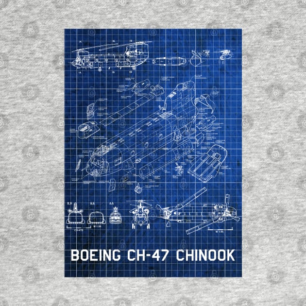 Blueprint of CH 47 Chinook by Geoji 